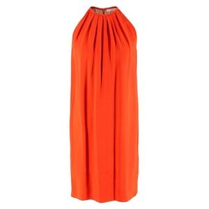 Celine Silk Mid-length Dress In Orange